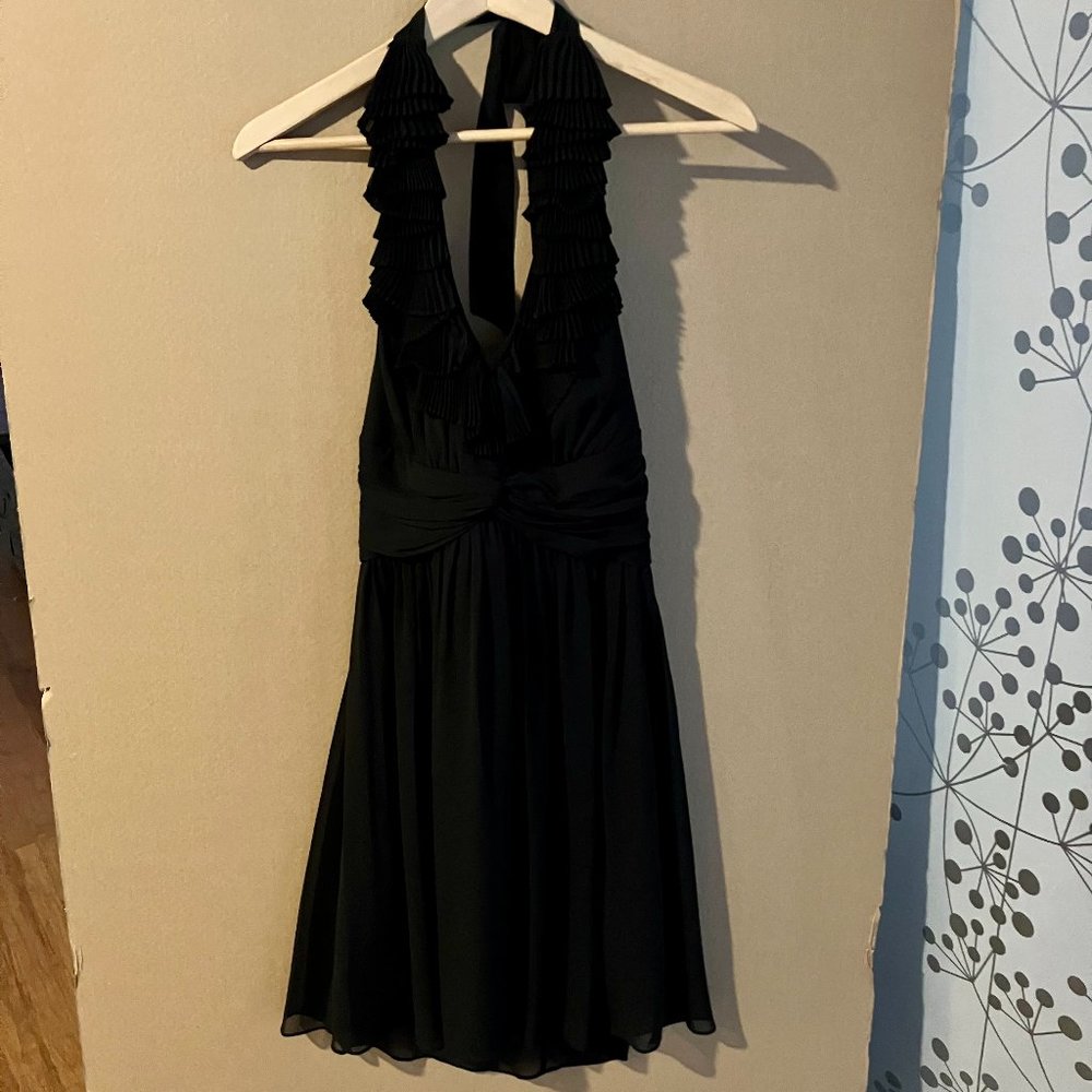Like New Max and Cleo Size 6 Black Halter Cocktail Dress